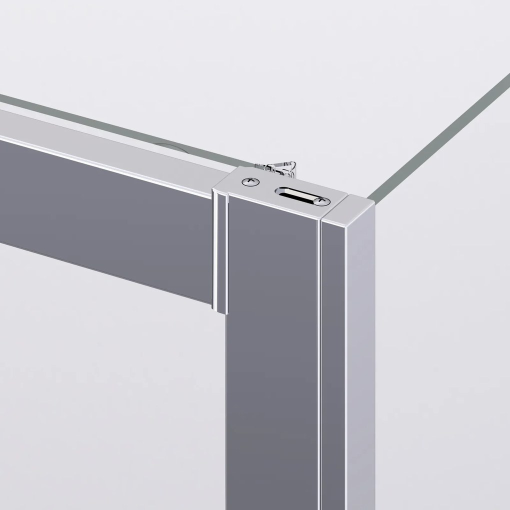 Cabina dus crom 140x100 cm, usa culisanta, grosime sticla 6 mm, tratament anticalcar, Ronal