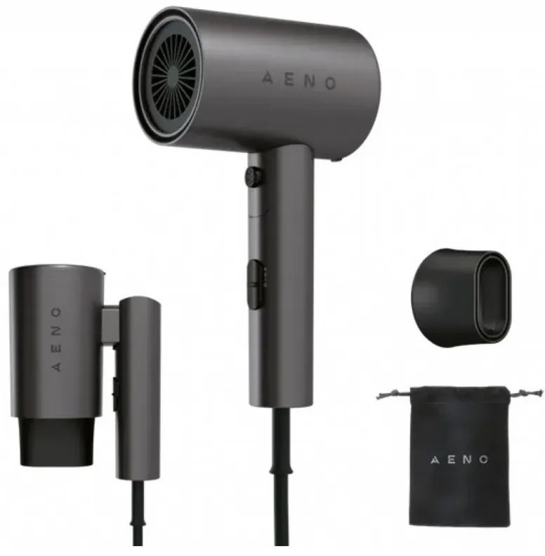 Uscator de par AENO AHD0002, 2000W, 3 trepte, Cool shot, Maner pliabil, Concentrator, Ionizare, 67 dB, Gri