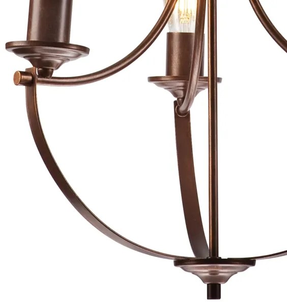 Lustră pe lanț GINA 3xE27/60W/230V maro