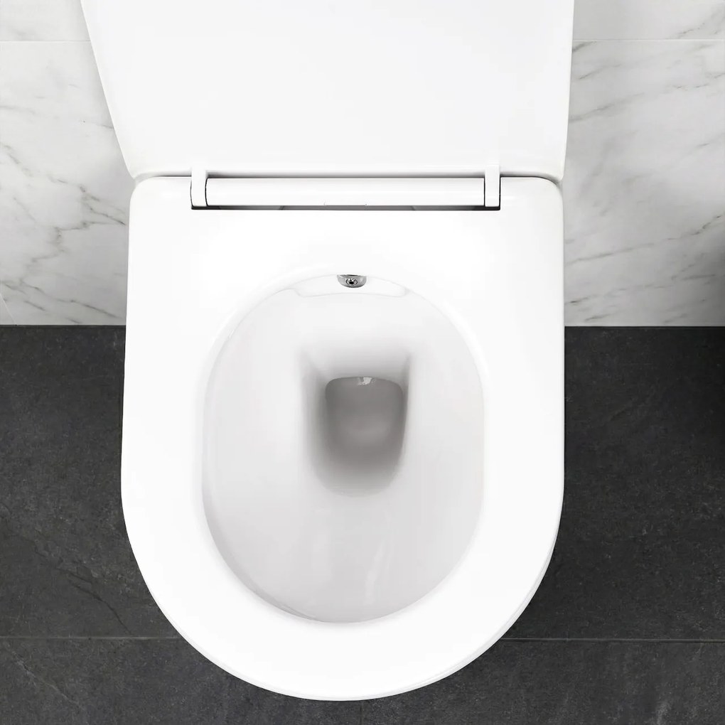 Vas WC suspendabil REA Carlo Lux Rimless cu funcție bideu