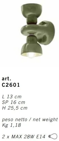 Aplica de perete din ceramica design italian realizata manual BERIMBAU