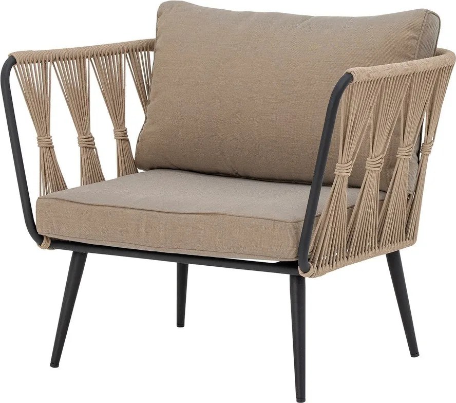 Fotoliu de grădină bej capitonat Pavone – Bloomingville