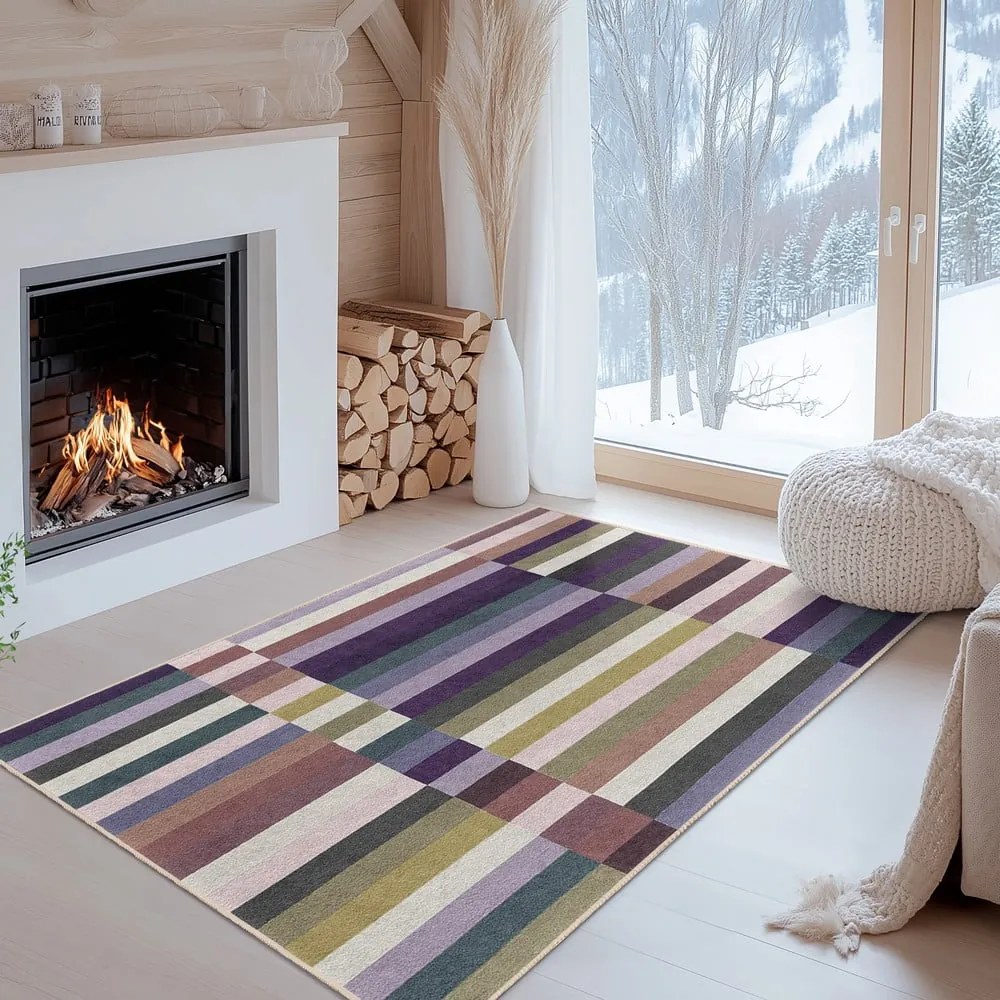 Covor tip traversă mov lavabil 60x230 cm Purple Rain – Mila Home