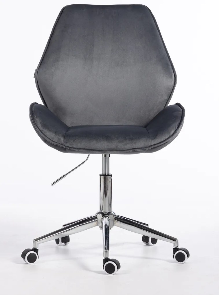 HR350K Scaun Grafit din Catifea Bază Cromata