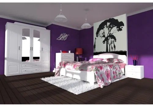 Dormitor Sara cu pat 140x200 cm cu somiera fixa