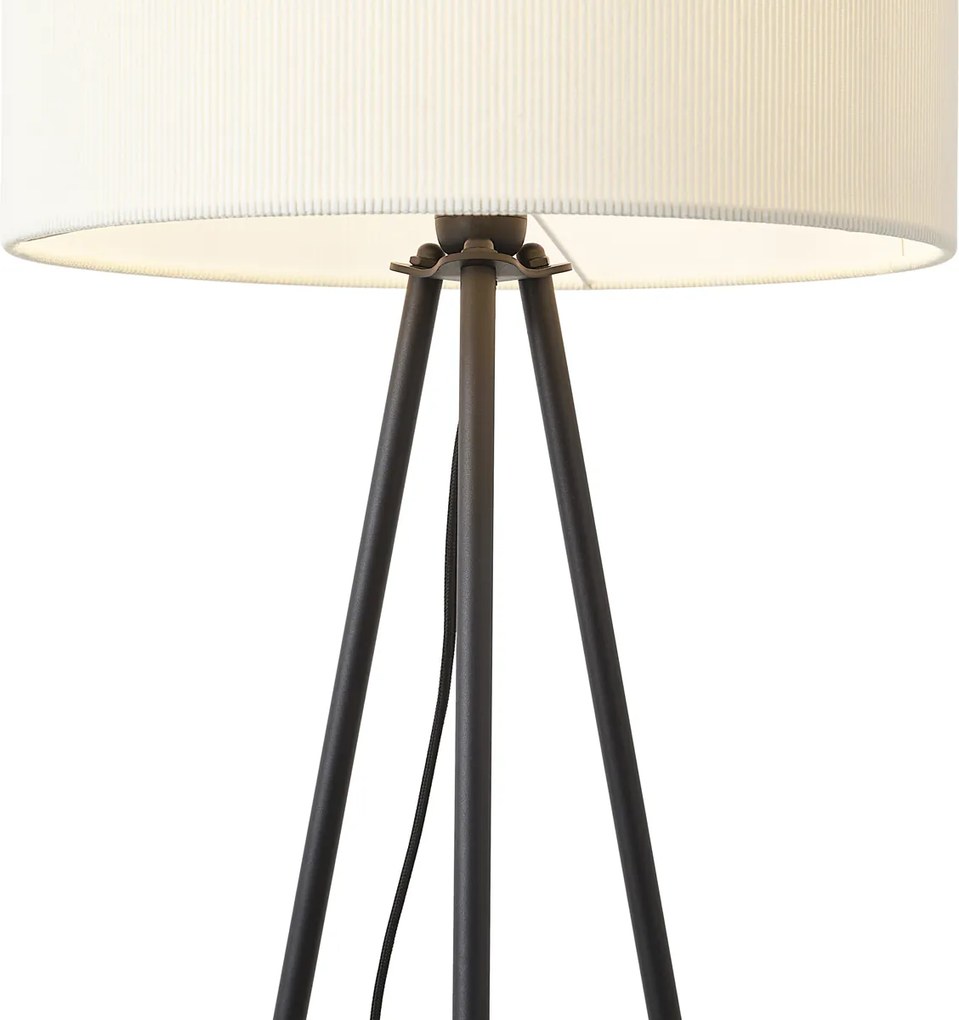 Lampă de podea modernă cu trepied alb cu abajur de catifea - Luz
