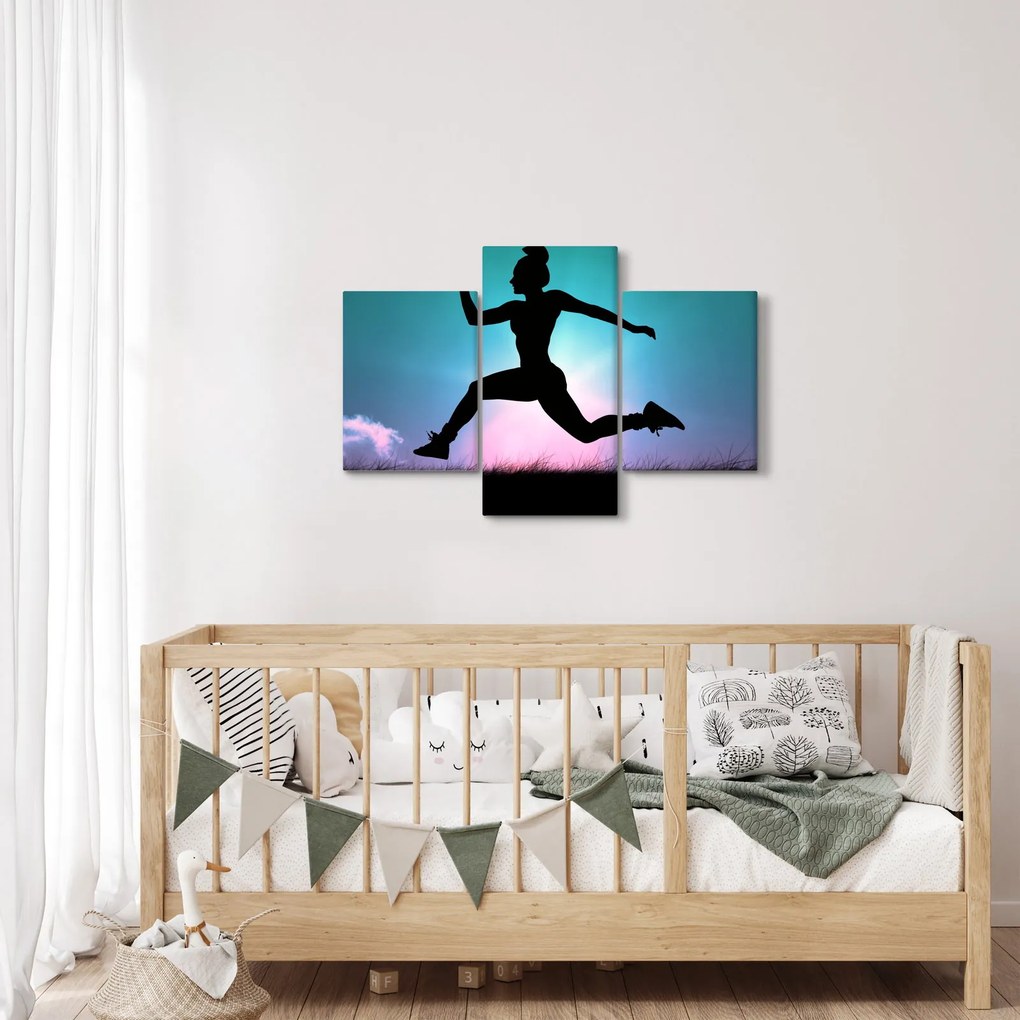Tablou cu silueta feminină sărind (90x60 cm)