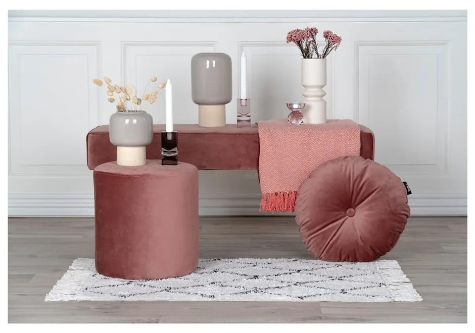 Puf din catifea Bonami Essentials Ejby, albastru