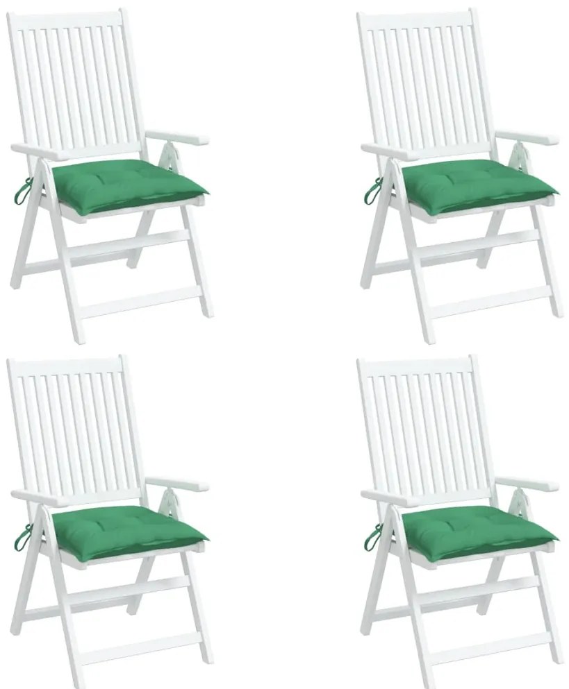 Perne de scaun, 4 buc., verde, 40x40x7 cm, textil oxford