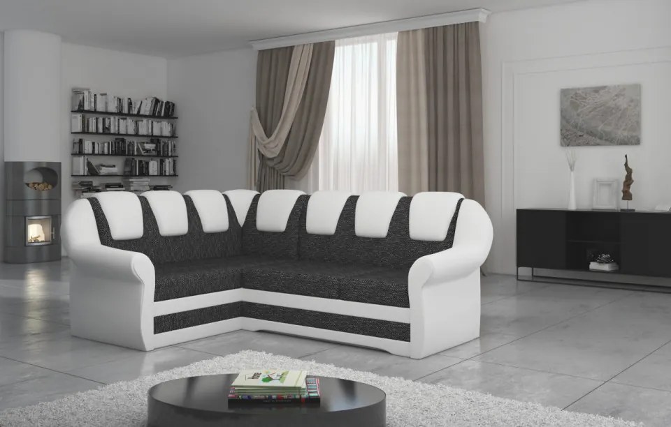 Coltar extensibil cu spatiu pentru depozitare, 243x105x190 cm, Lord II L01, Eltap (Culoare: Gri / Bej)