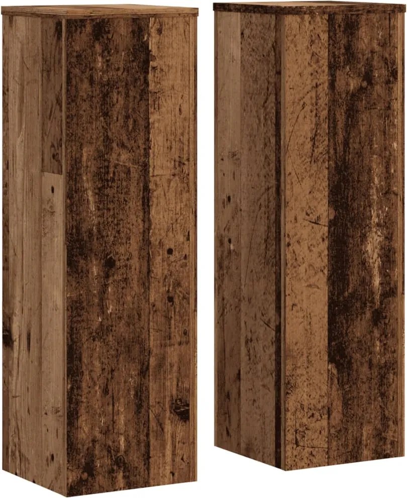 vidaXL Suporturi de plante 2 buc. lemn vechi 25x25x80cm lemn prelucrat