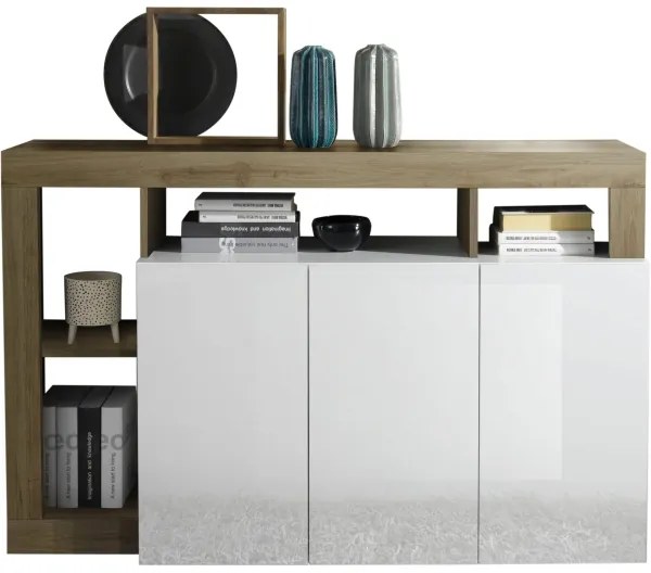 Comodă LENOR alb/maro