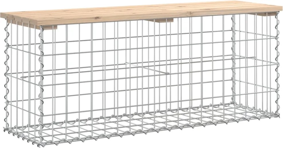 vidaXL Bancă de grădină, design gabion, 103x31,5x42 cm, lemn masiv pin