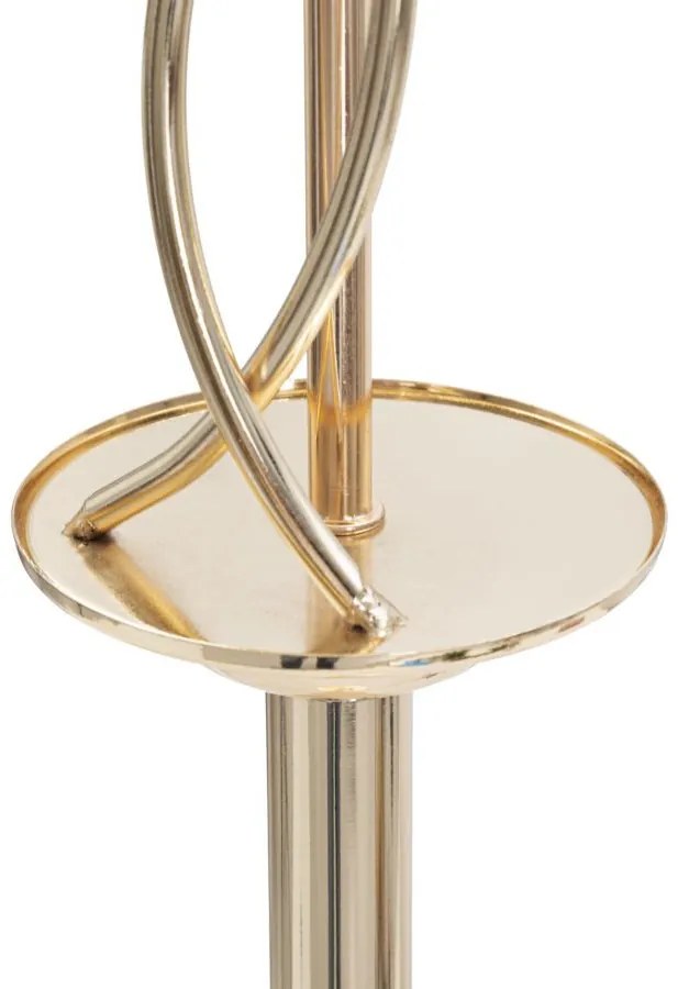 Lampadar auriu/negru din metal, Soclu E27 Max 40W, ∅ 38 cm, Leaves Mauro Ferretti