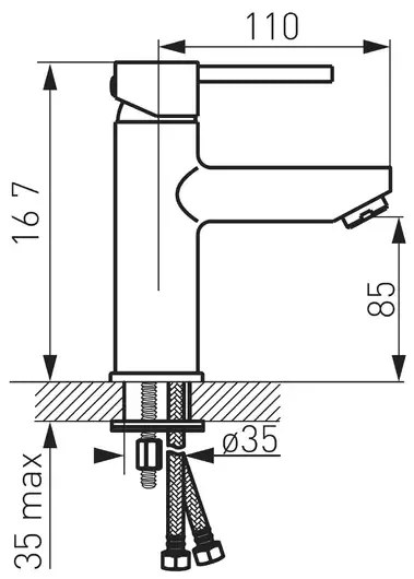 Baterie lavoar FDesign Flusso monocomanda auriu lucios