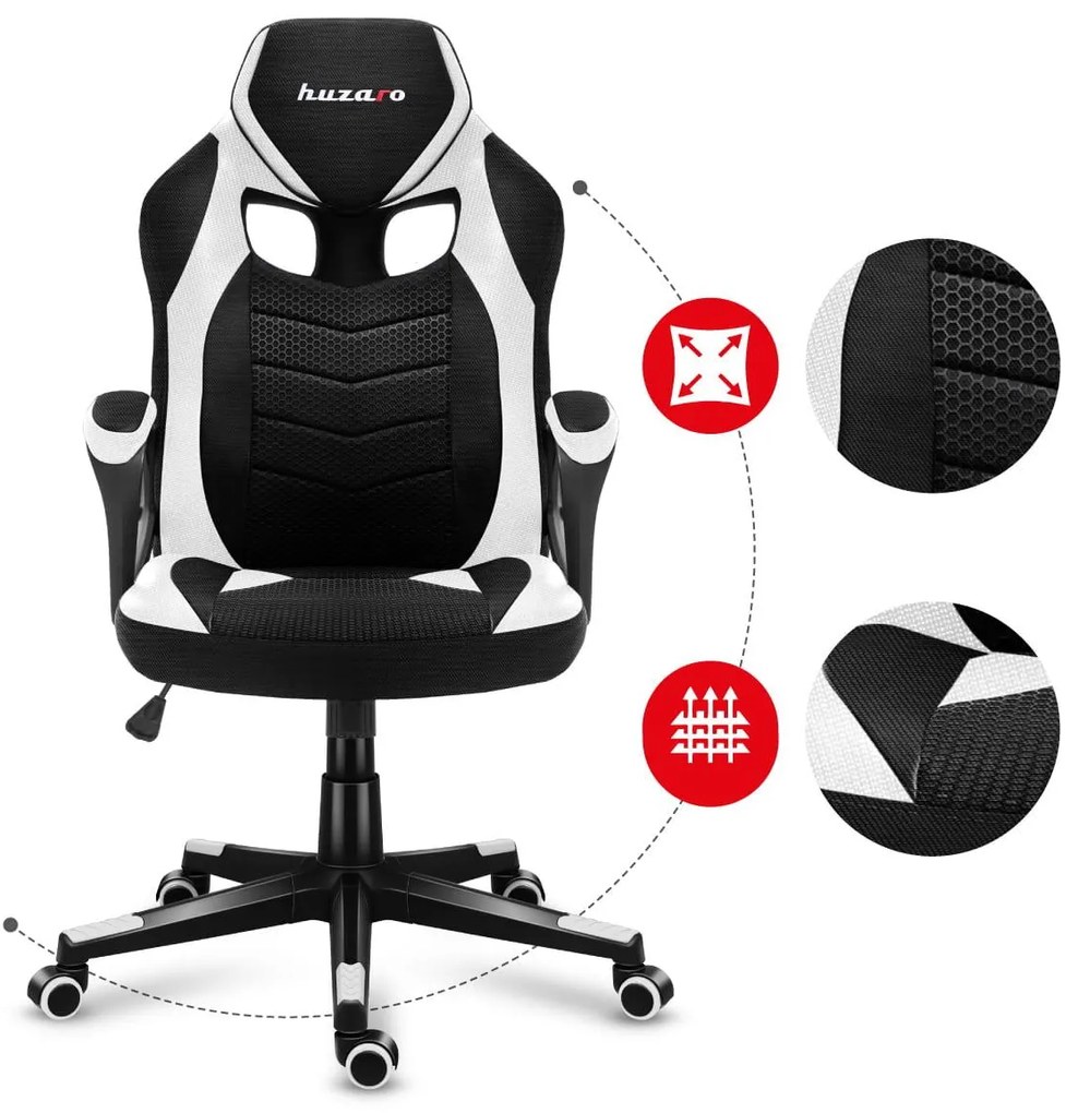 Fotoliu gaming Fusion 2.5 (negru + alb). 1087467