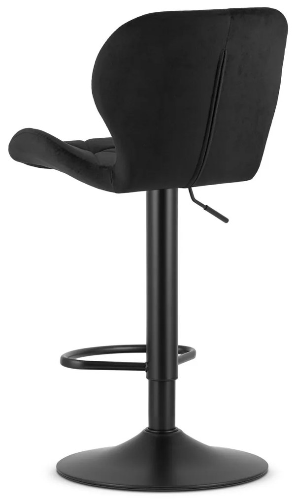 Scaun de bar cu picior negru WEST VELVET, negru