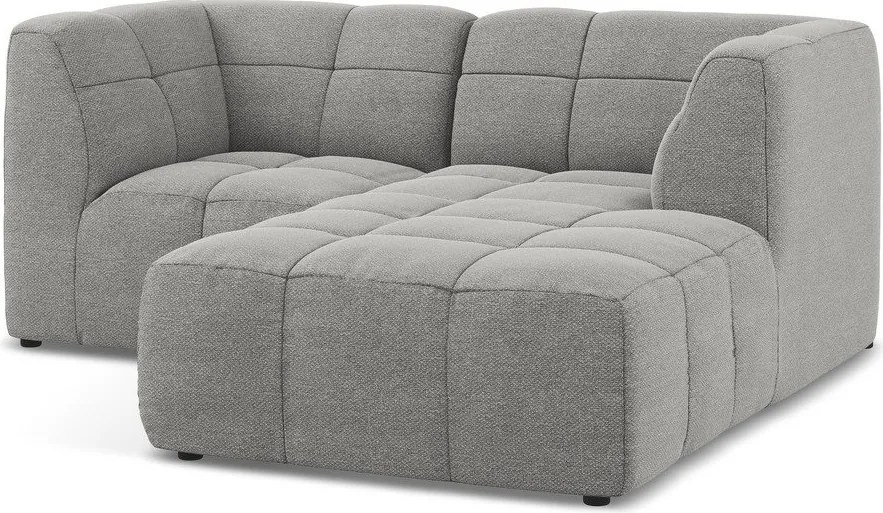 Colțar gri cu tapițerie din țesătură bouclé (cu colț pe partea dreaptă/cu șezlong) Aloha – Makamii