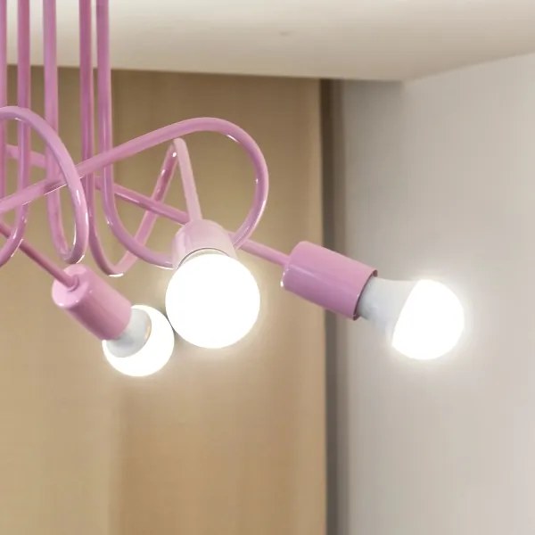 Lustră aplicată OXFORD 5xE27/15W/230V roz