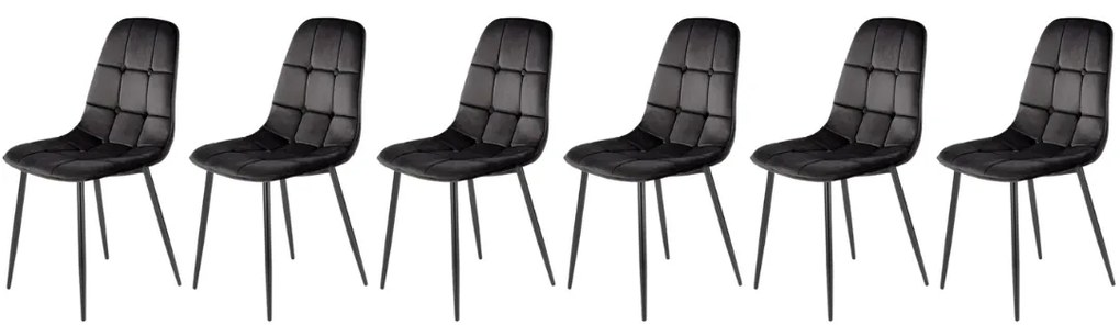 Set 6 scaune K417 velvet negru