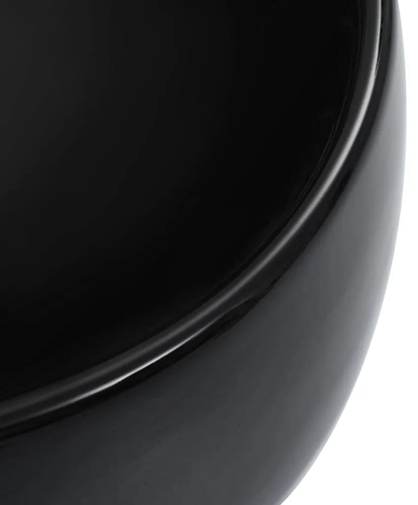 Chiuveta de baie, negru, 44,5x39,5x14,5 cm, ceramica Negru