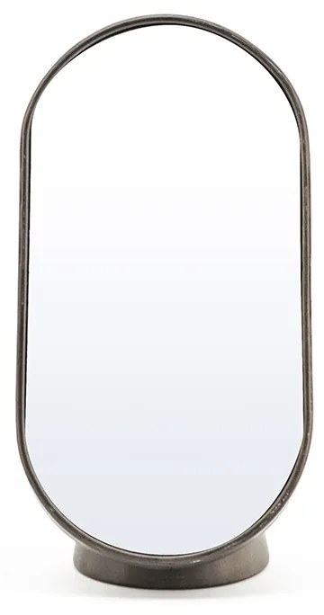 Oglinda ovala cu rama din fier aurie Vanity four, 16 x 13 x 30 cm
