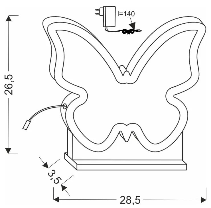 Veioză pentru copii galbenă Butterfly – Candellux Lighting