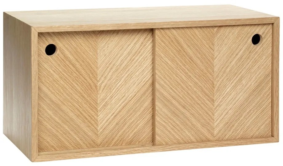 Dulăpior de perete din lemn de stejar Hübsch Herringbone, natural
