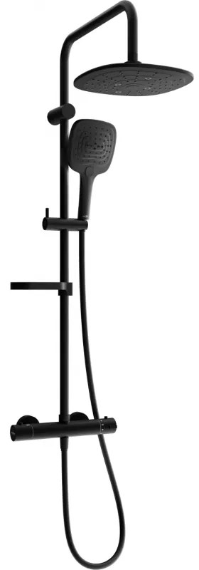 Mexen KX17 set de duș montat pe suprafață cu duș de cap și baterie termostatică, negru - 771501791-70
