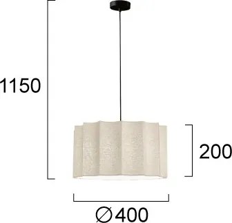 Lampă suspendată pe cablu WAVY 1xE27/14W/230V bej