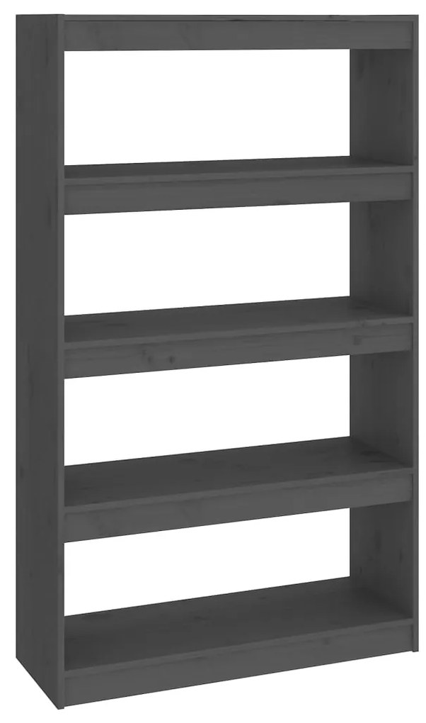 808195 vidaXL Dulap cărți/Separator cameră gri 80x30x135,5 cm lemn masiv pin