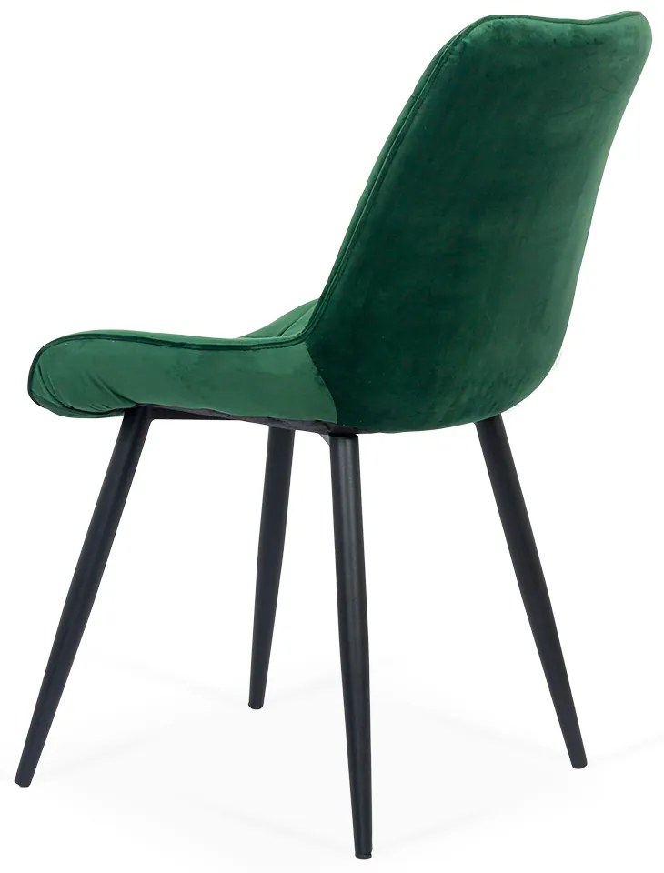 Scaun living verde BUC 206 din catifea cu cadru metalic vopsit