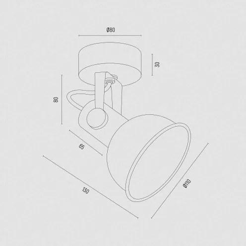 Aplica de perete / tavan cu spot directionabil design modern Lenora rosu