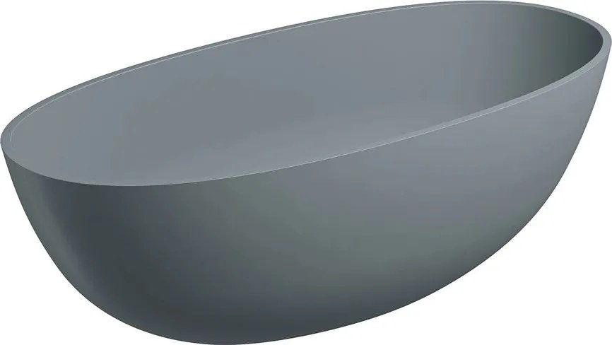 Cada freestanding compozit Omnires Shell M+ finisaj gri mat cenusa 160x75 cm