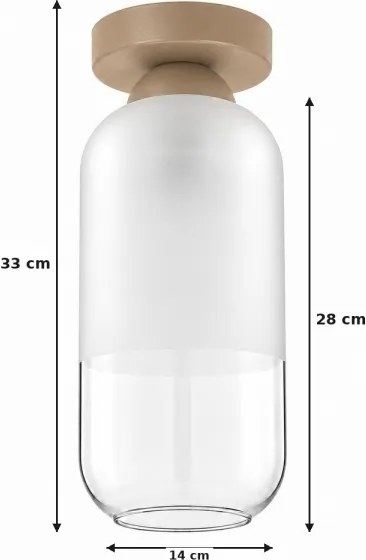 BRILAGI - plafonieră LED RETRO GLASS 1xE27/60W/230V diam. 14 cm bej/alb