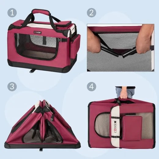 Deuba Geanta portabila pentru caini S 50x35x35cm - rosu