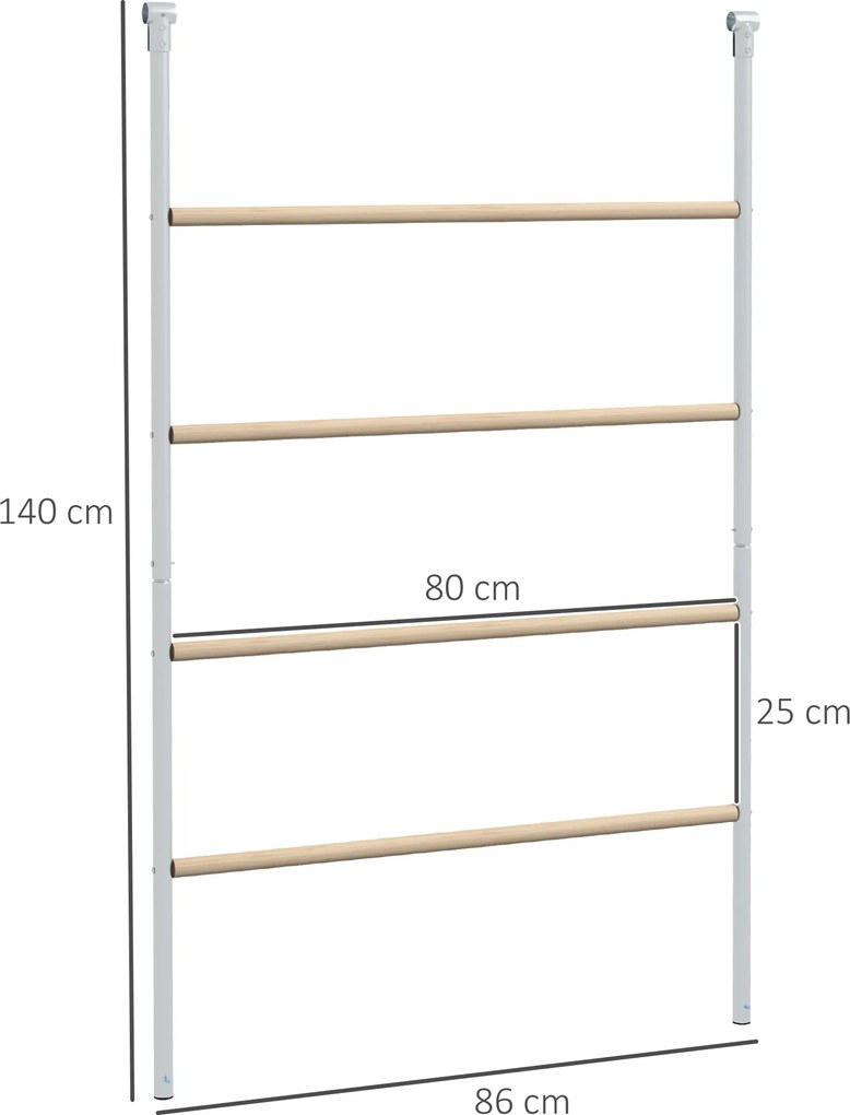 PawHut Suport pentru Găini pe 4 Niveluri, Posatoiu din Lemn și Oțel Galvanizat, Scară pentru Coteț, 4-6 Găini, 140x86x2,5 cm, Lemn Natural | Aosom Romania