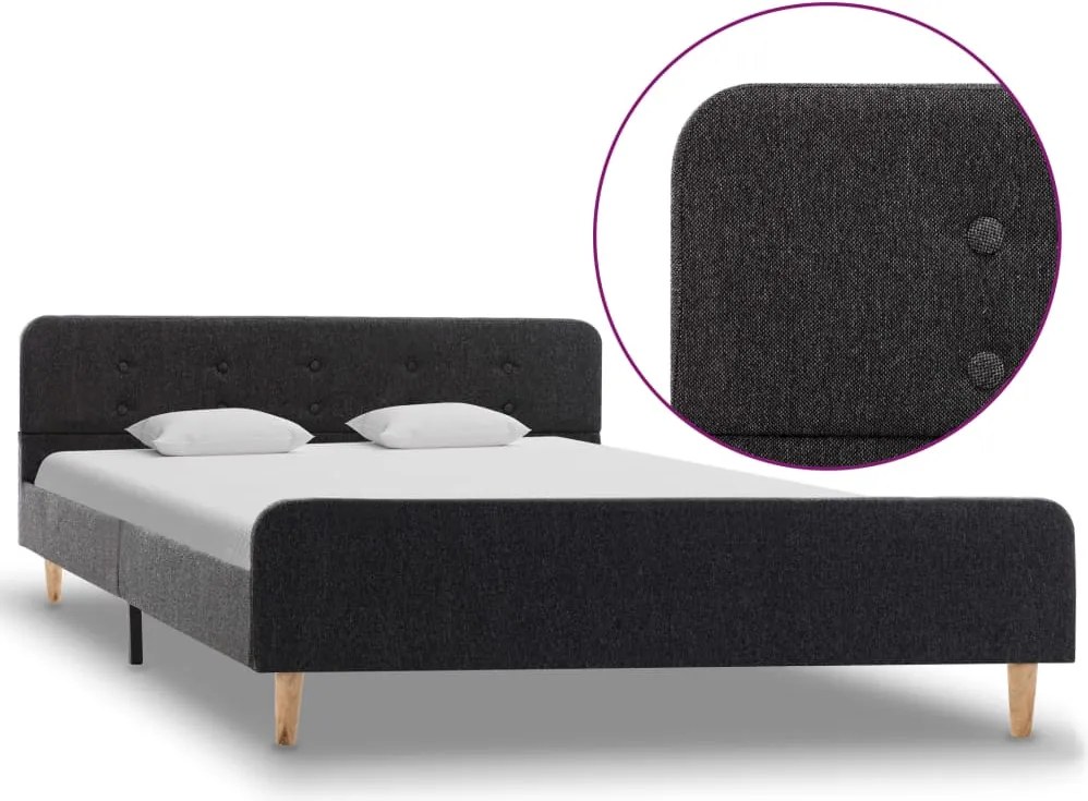 vidaXL Cadru de pat, gri închis, 160 x 200 cm, pânză de sac