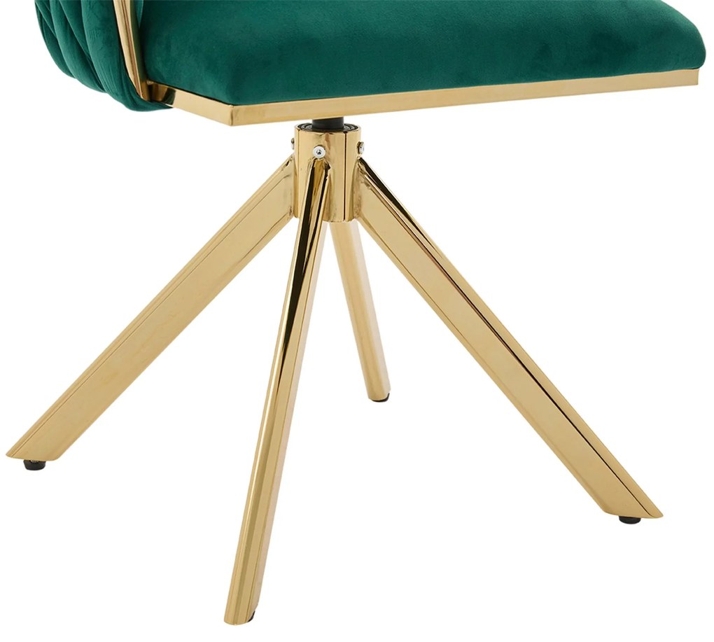 Set de 2 scaune pivotante din catifea, Smarald | Aosom Romania