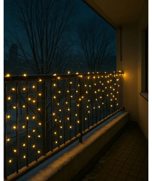 Instalație luminoasă de Crăciun LED pentru exterior 200xLED/230V 7,6 m IP44 negru