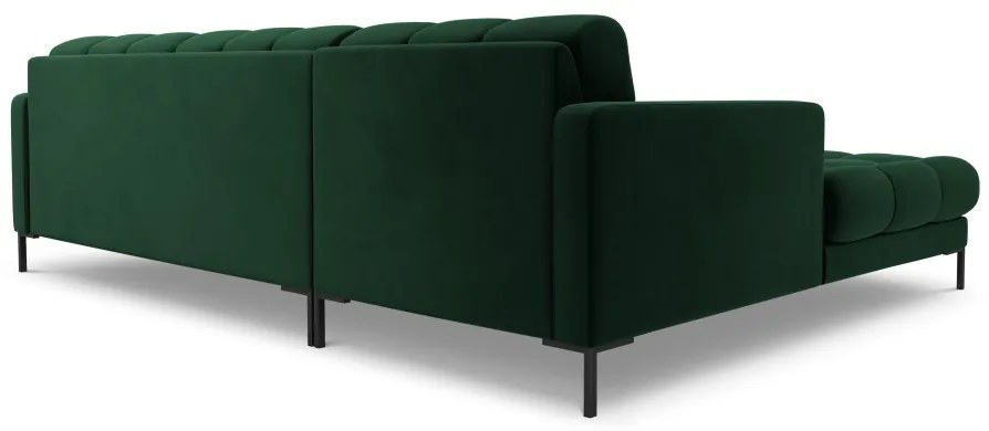 Colțar catifea Bali 5 locuri/partea stanga - Verde - Metal negru