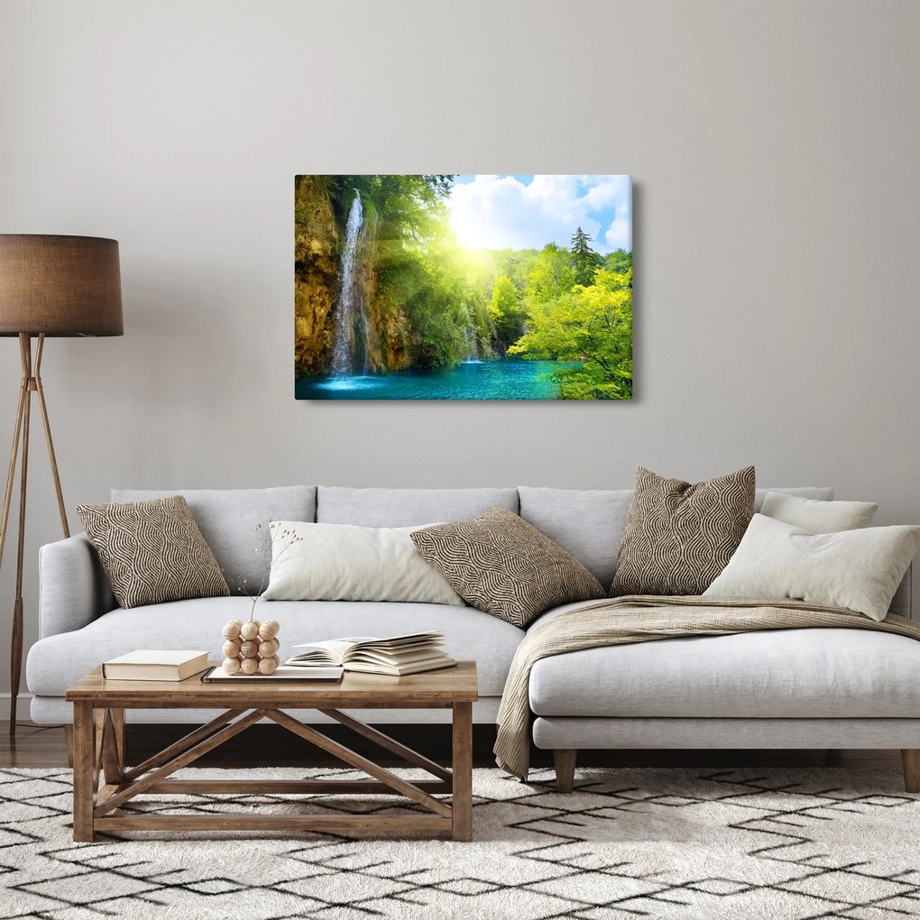 Tablou - cascadele în djunglă (90x60 cm)