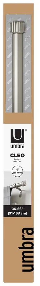 Galerie de perdea argintie extensibilă din oțel 91 - 168 cm Cleo – Umbra