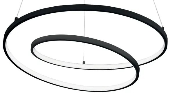 Lustra LED suspendata design modern circular OZ SP D60 ON-OFF NERO