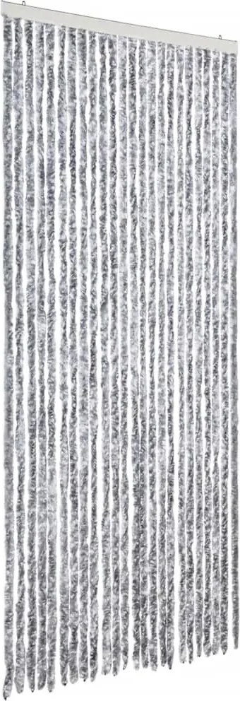 vidaXL Perdea pentru insecte, alb și gri, 100x220 cm, Chenille