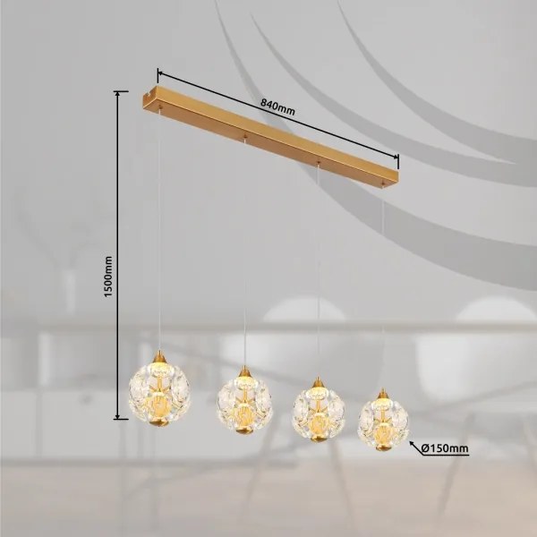 Globo 16047-4H - Lustru LED suspendat pe cablu VIRINA LED/32W/230V 3000K auriu