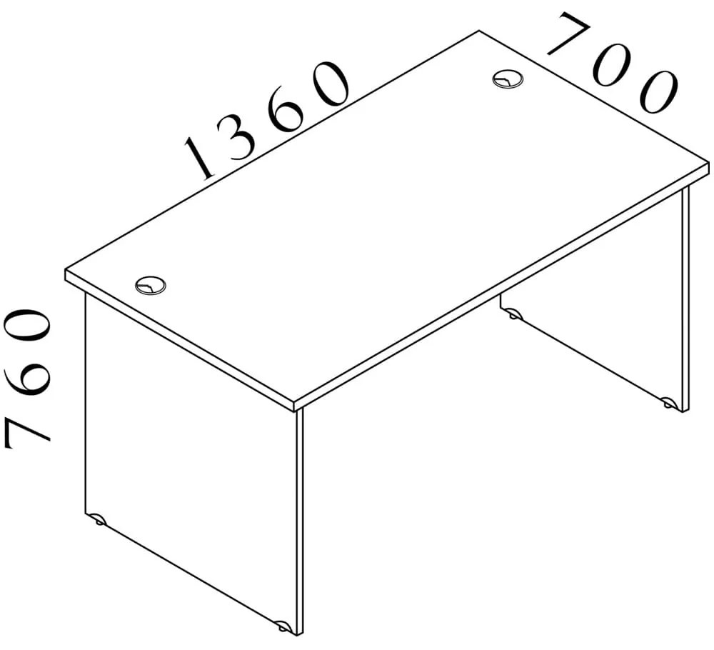 Masa Visio LUX 136 x 70 cm, nuc