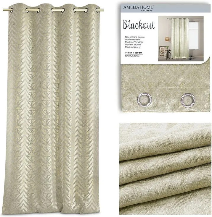 Draperie BLACKOUT NAVIA crem 140 x 250 cm 1 buc