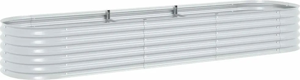 vidaXL Strat înălțat de grădină, argintiu 320x80x44 cm oțel galvanizat