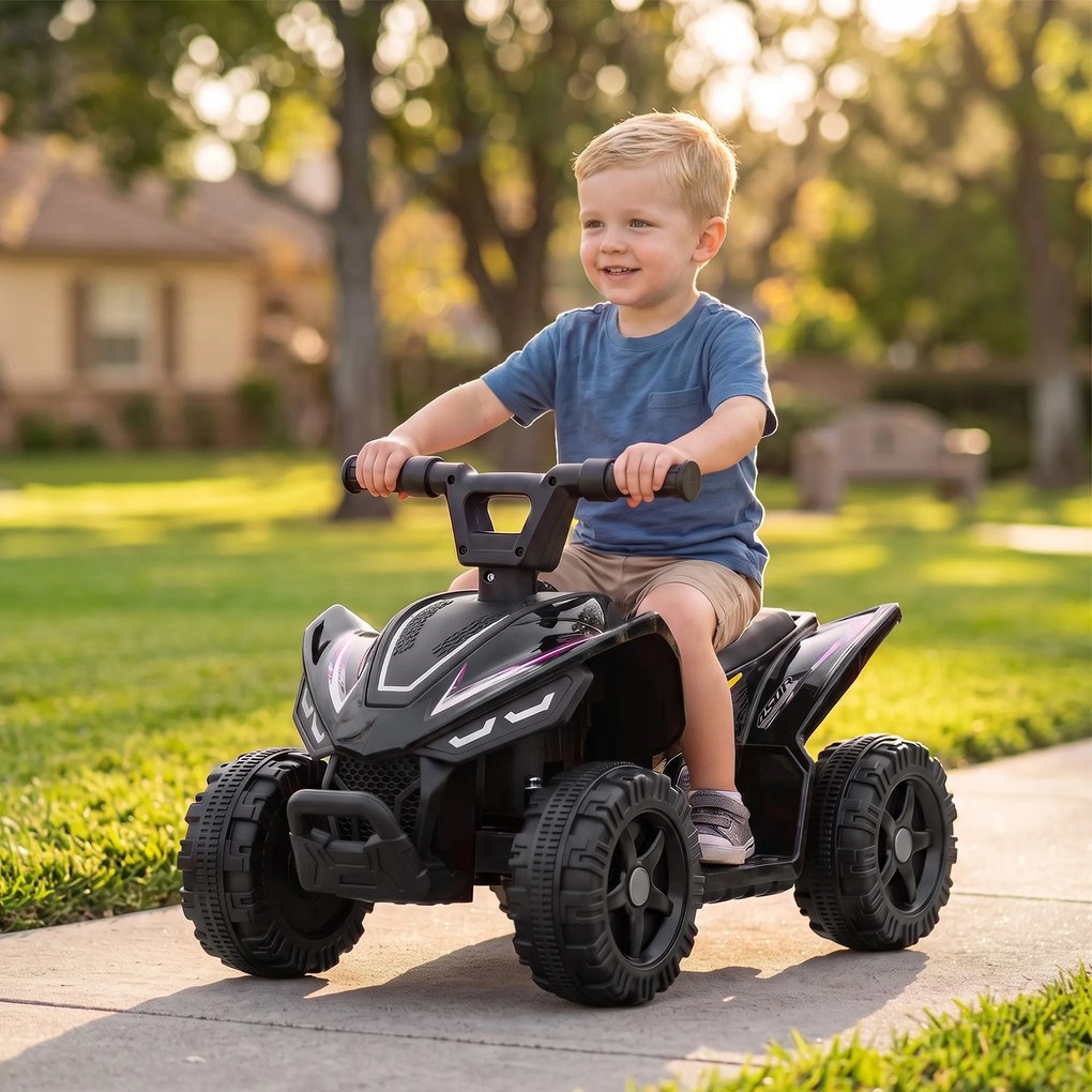 AIYAPLAY ATV Electric pentru Copii 18-48 Luni, 6V, 2 km/h, Sarcină 25 kg, Negru | Aosom Romania